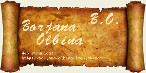 Borjana Olbina vizit kartica